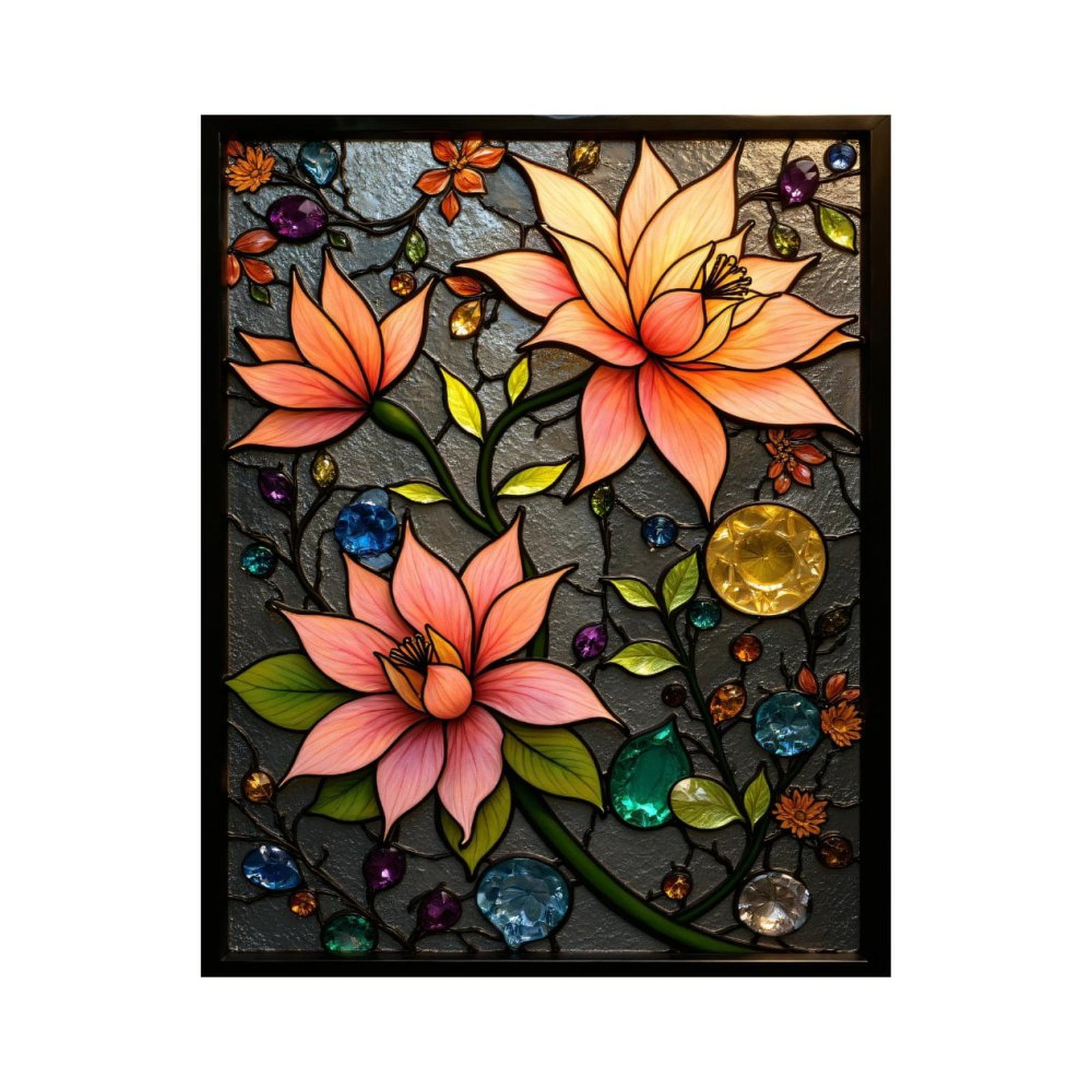 Paint By Numbers Kit for Adults Beginner - DIY Colorful Floral Gem Art Deco Canvas Painting Kits for Adults, Frameless Paint By Number for Adults for Home Wall Decor 16x20 Inch