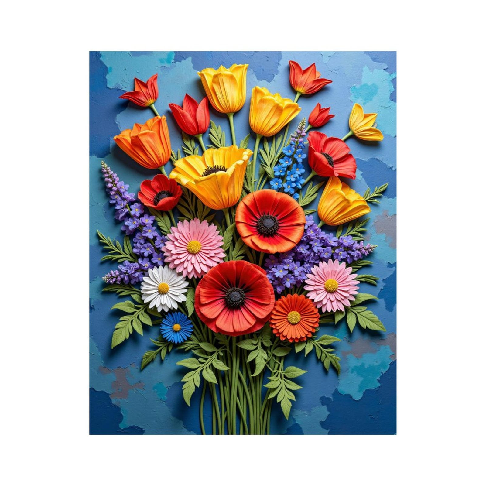 Paint By Numbers Kit for Adults Beginner - DIY Colorful Floral Paper Art Arrangement Canvas Painting Kits for Adults, Frameless Paint By Number for Adults for Home Wall Decor 16x20 Inch