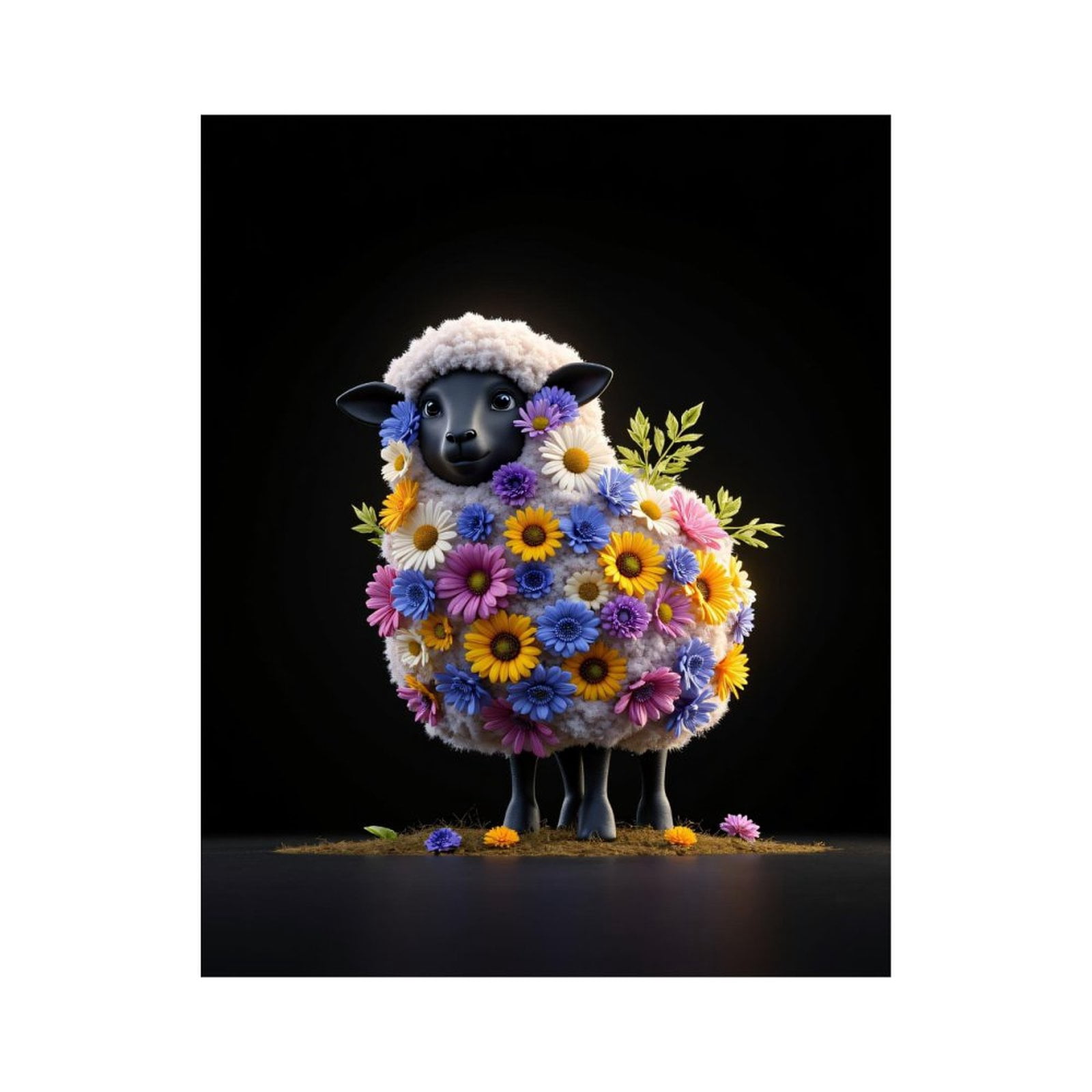 Paint By Numbers Kit for Adults Beginner - DIY Colorful Floral Sheep Art Piece Canvas Painting Kits for Adults, Frameless Paint By Number for Adults for Home Wall Decor 16x20 Inch