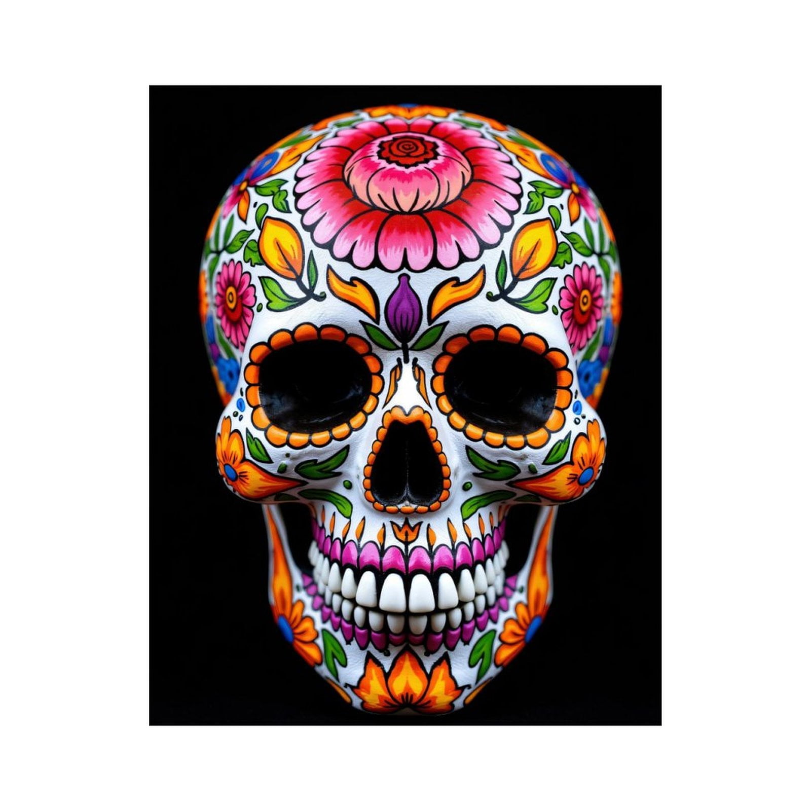 Paint By Numbers Kit for Adults Beginner - DIY Colorful Floral Skull Art Canvas Painting Kits for Adults, Frameless Paint By Number for Adults for Home Wall Decor 16x20 Inch