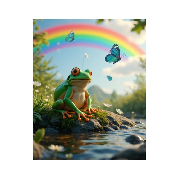 Paint By Numbers Kit for Adults Beginner - DIY Colorful Frog Nature Scene Canvas Painting Kits for Adults, Frameless Paint By Number for Adults for Home Wall Decor 16x20 Inch