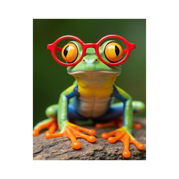 Paint By Numbers Kit for Adults Beginner - DIY Colorful Frog With Red Glasses Canvas Painting Kits for Adults, Frameless Paint By Number for Adults for Home Wall Decor 16x20 Inch