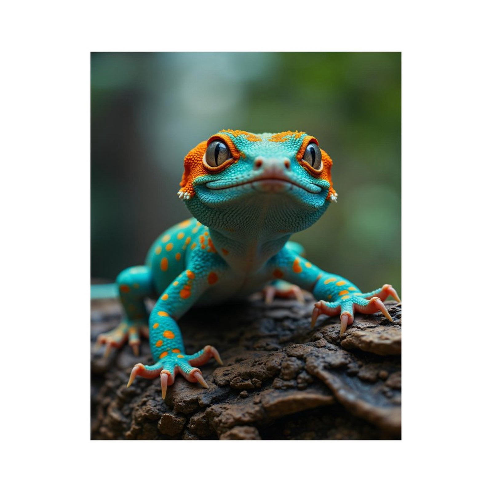 Paint By Numbers Kit for Adults Beginner - DIY Colorful Gecko Perched On Log Canvas Painting Kits for Adults, Frameless Paint By Number for Adults for Home Wall Decor 16x20 Inch
