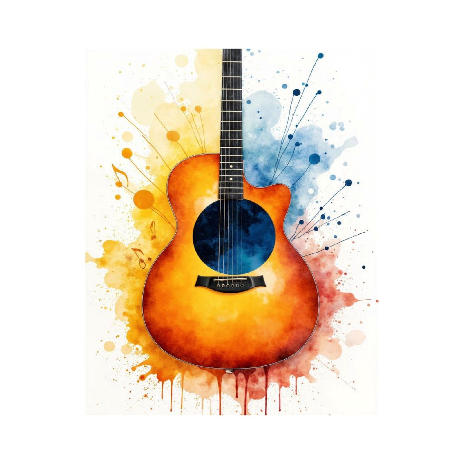 Paint By Numbers Kit for Adults Beginner - DIY Colorful Guitar Art Splash Canvas Painting Kits for Adults, Frameless Paint By Number for Adults for Home Wall Decor 16x20 Inch