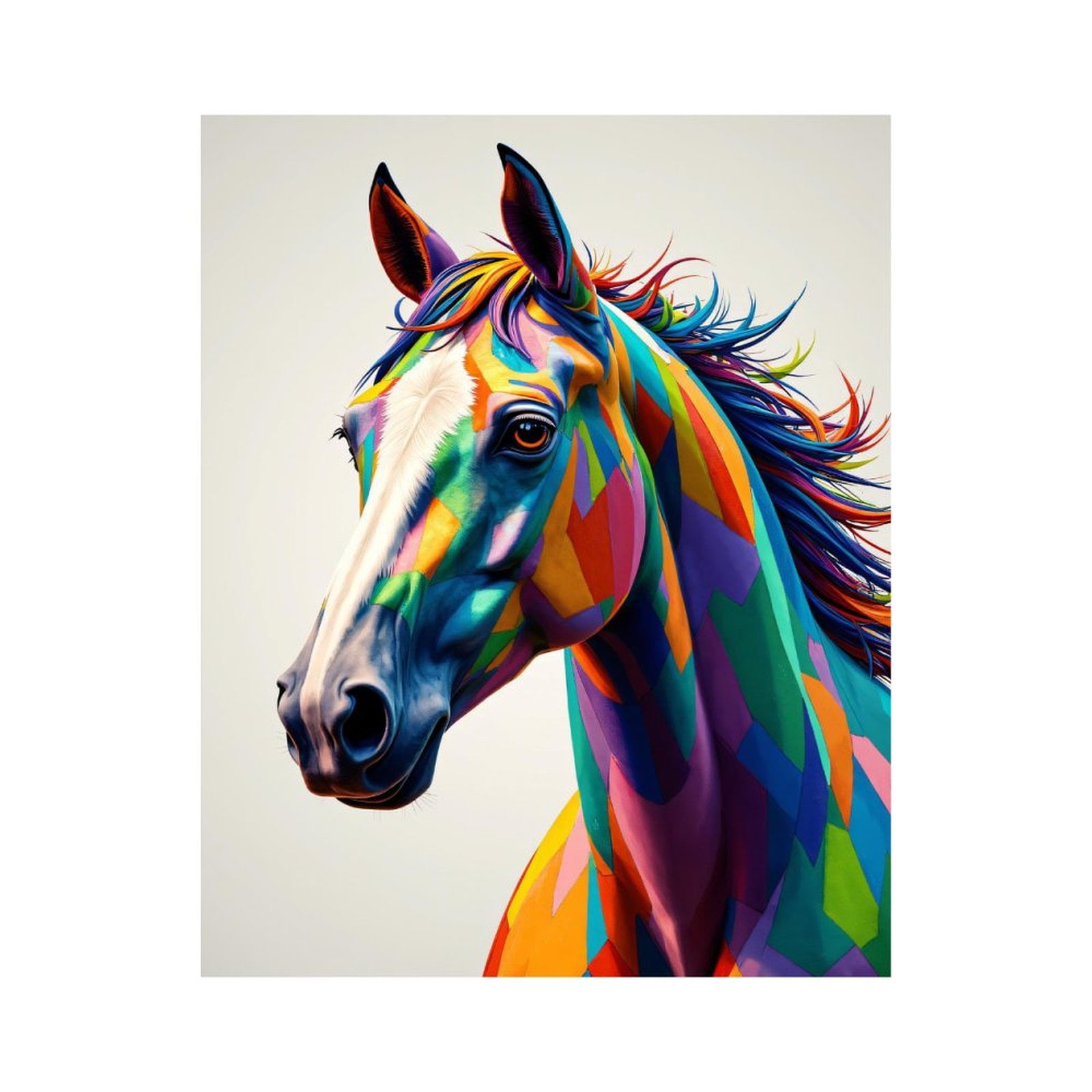Paint By Numbers Kit for Adults Beginner - DIY Colorful Horse Abstract Art Canvas Painting Kits for Adults, Frameless Paint By Number for Adults for Home Wall Decor 16x20 Inch