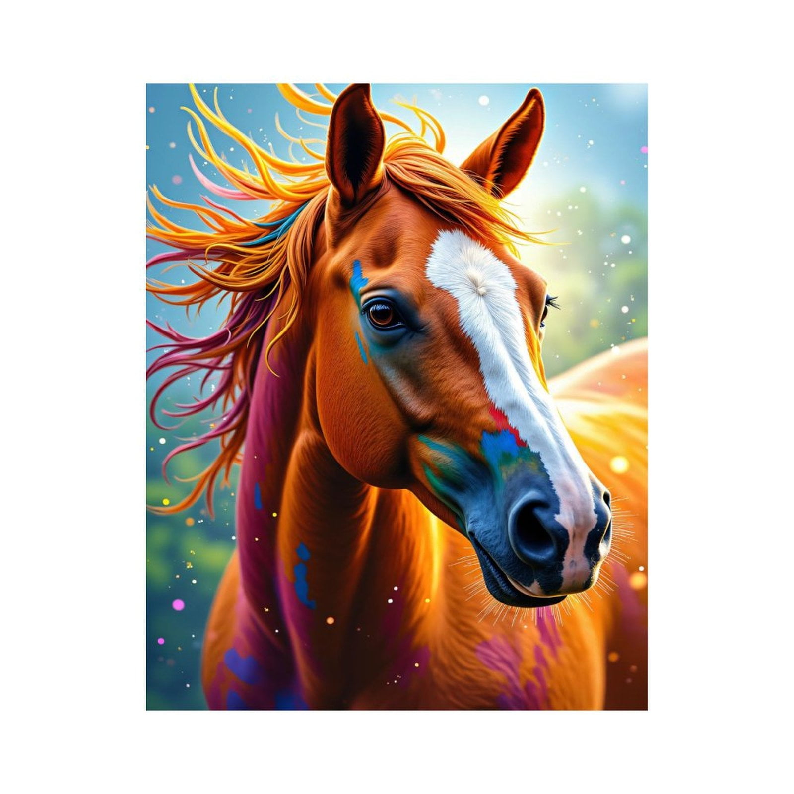 Paint By Numbers Kit for Adults Beginner - DIY Colorful Horse Art Fantasy Portrait Canvas Painting Kits for Adults, Frameless Paint By Number for Adults for Home Wall Decor 16x20 Inch