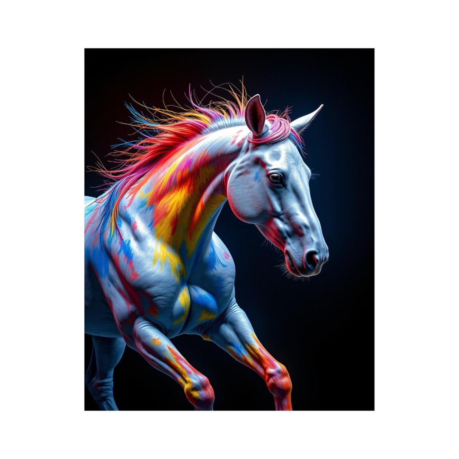 Paint By Numbers Kit for Adults Beginner - DIY Colorful Horse Art Motion Canvas Painting Kits for Adults, Frameless Paint By Number for Adults for Home Wall Decor 16x20 Inch