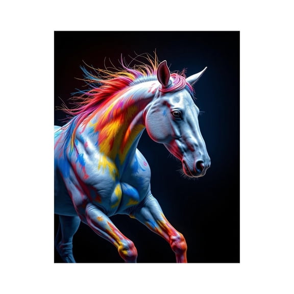 Paint By Numbers Kit for Adults Beginner - DIY Colorful Horse Art Motion Canvas Painting Kits for Adults, Frameless Paint By Number for Adults for Home Wall Decor 16x20 Inch