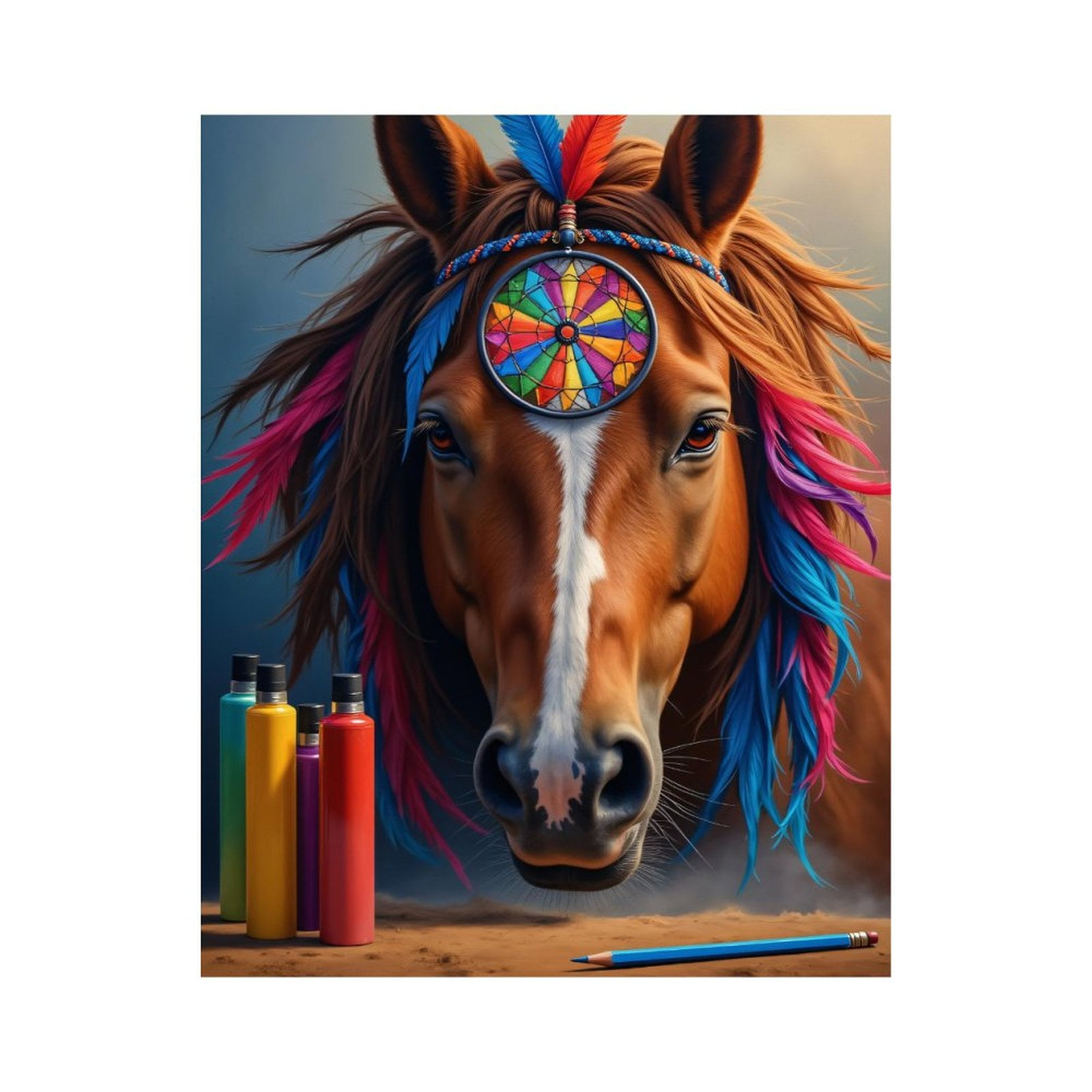 Paint By Numbers Kit for Adults Beginner - DIY Colorful Horse Dreamcatcher Art Canvas Painting Kits for Adults, Frameless Paint By Number for Adults for Home Wall Decor 16x20 Inch