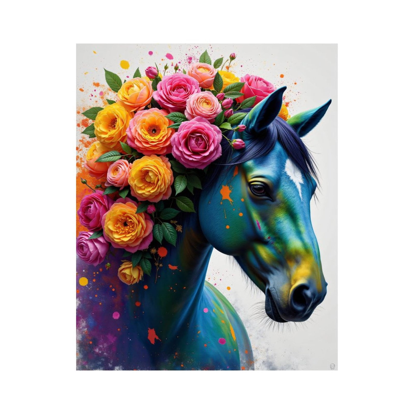 Paint By Numbers Kit for Adults Beginner - DIY Colorful Horse Floral Art Fantasy Canvas Painting Kits for Adults, Frameless Paint By Number for Adults for Home Wall Decor 16x20 Inch