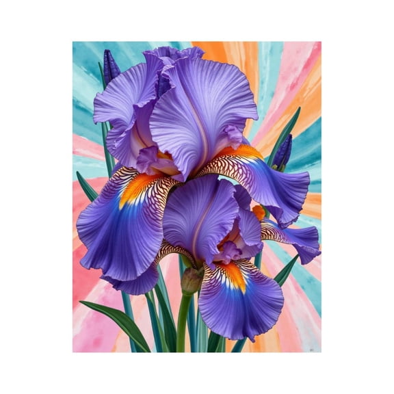 Paint By Numbers Kit for Adults Beginner - DIY Colorful Iris Petals Abstract Art Canvas Painting Kits for Adults, Frameless Paint By Number for Adults for Home Wall Decor 16x20 Inch