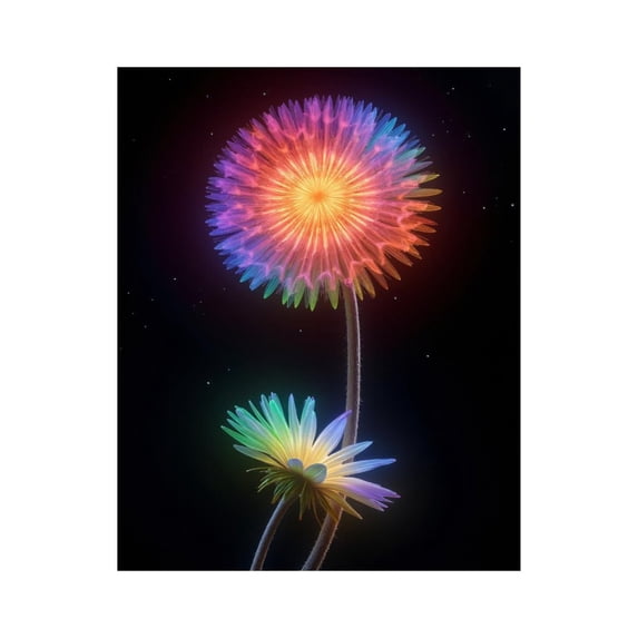Paint By Numbers Kit for Adults Beginner - DIY Colorful Neon Flowers Night Sky Canvas Painting Kits for Adults, Frameless Paint By Number for Adults for Home Wall Decor 16x20 Inch
