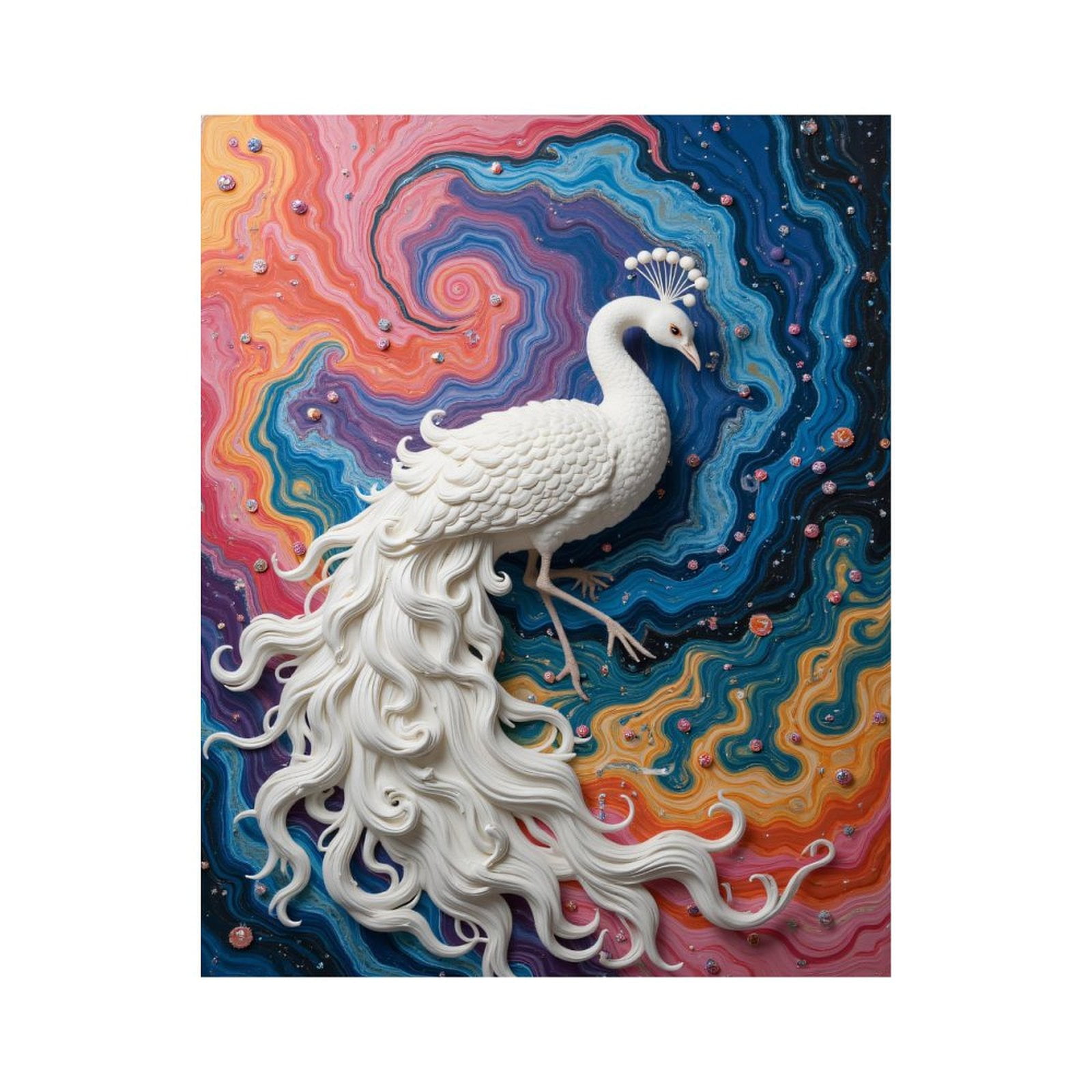 Paint By Numbers Kit for Adults Beginner - DIY Colorful Peacock Swirl Art Canvas Painting Kits for Adults, Frameless Paint By Number for Adults for Home Wall Decor 16x20 Inch