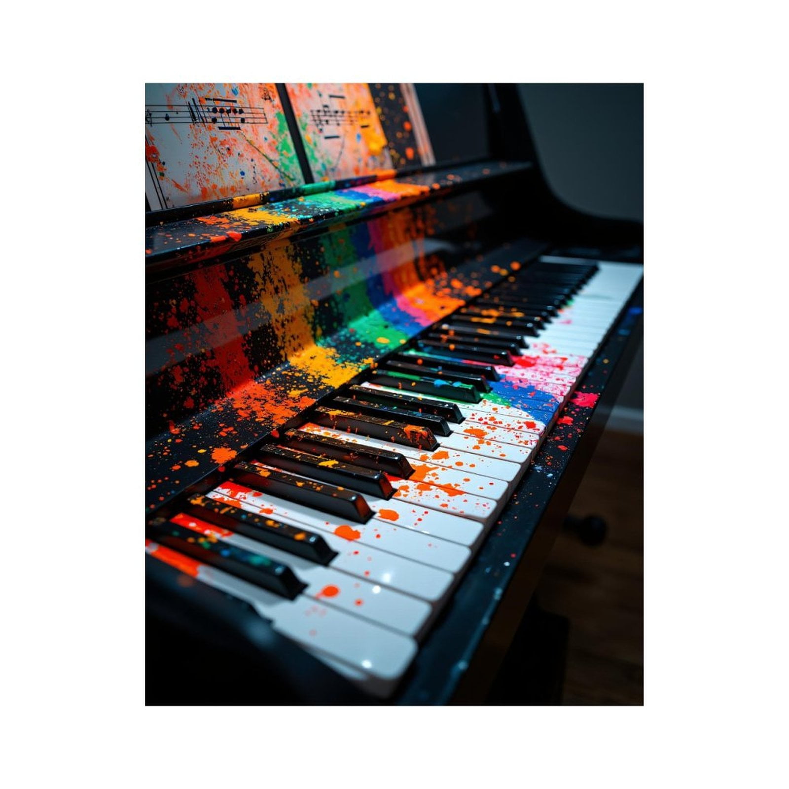 Paint By Numbers Kit for Adults Beginner - DIY Colorful Piano Paint Splatter Canvas Painting Kits for Adults, Frameless Paint By Number for Adults for Home Wall Decor 16x20 Inch