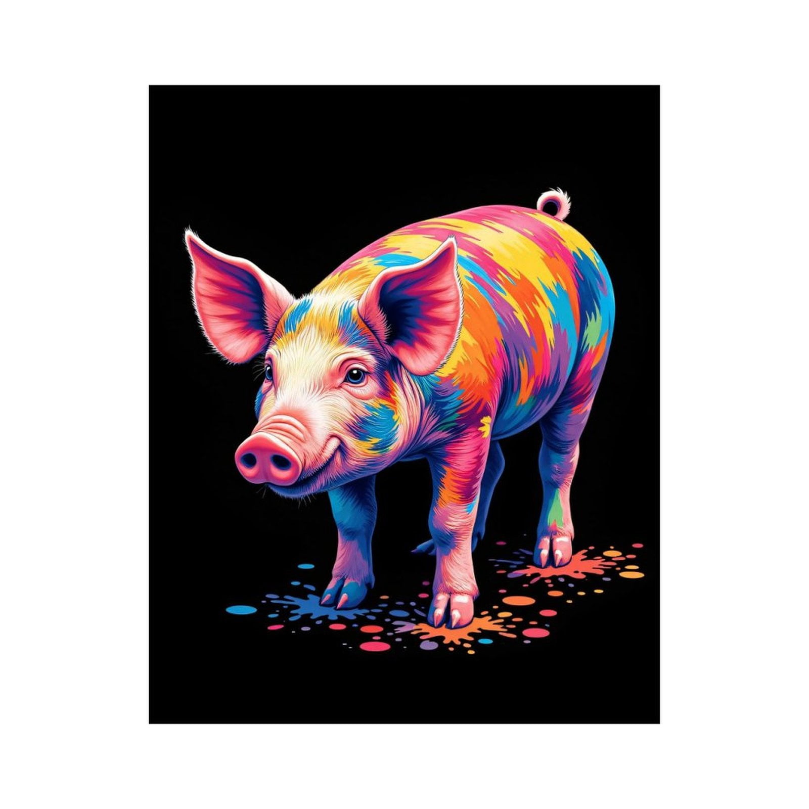 Paint By Numbers Kit for Adults Beginner - DIY Colorful Pig Abstract Art Canvas Painting Kits for Adults, Frameless Paint By Number for Adults for Home Wall Decor 16x20 Inch