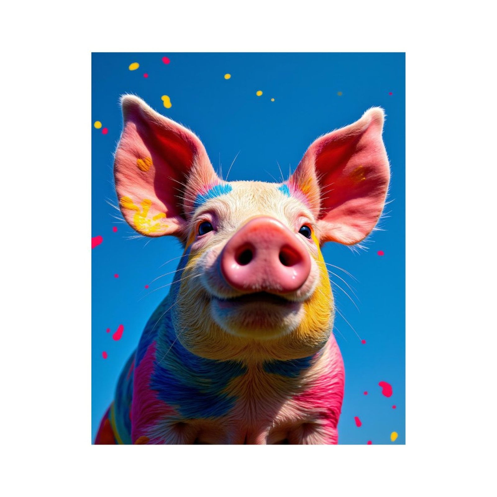 Paint By Numbers Kit for Adults Beginner - DIY Colorful Pig Art Bright Sky Canvas Painting Kits for Adults, Frameless Paint By Number for Adults for Home Wall Decor 16x20 Inch