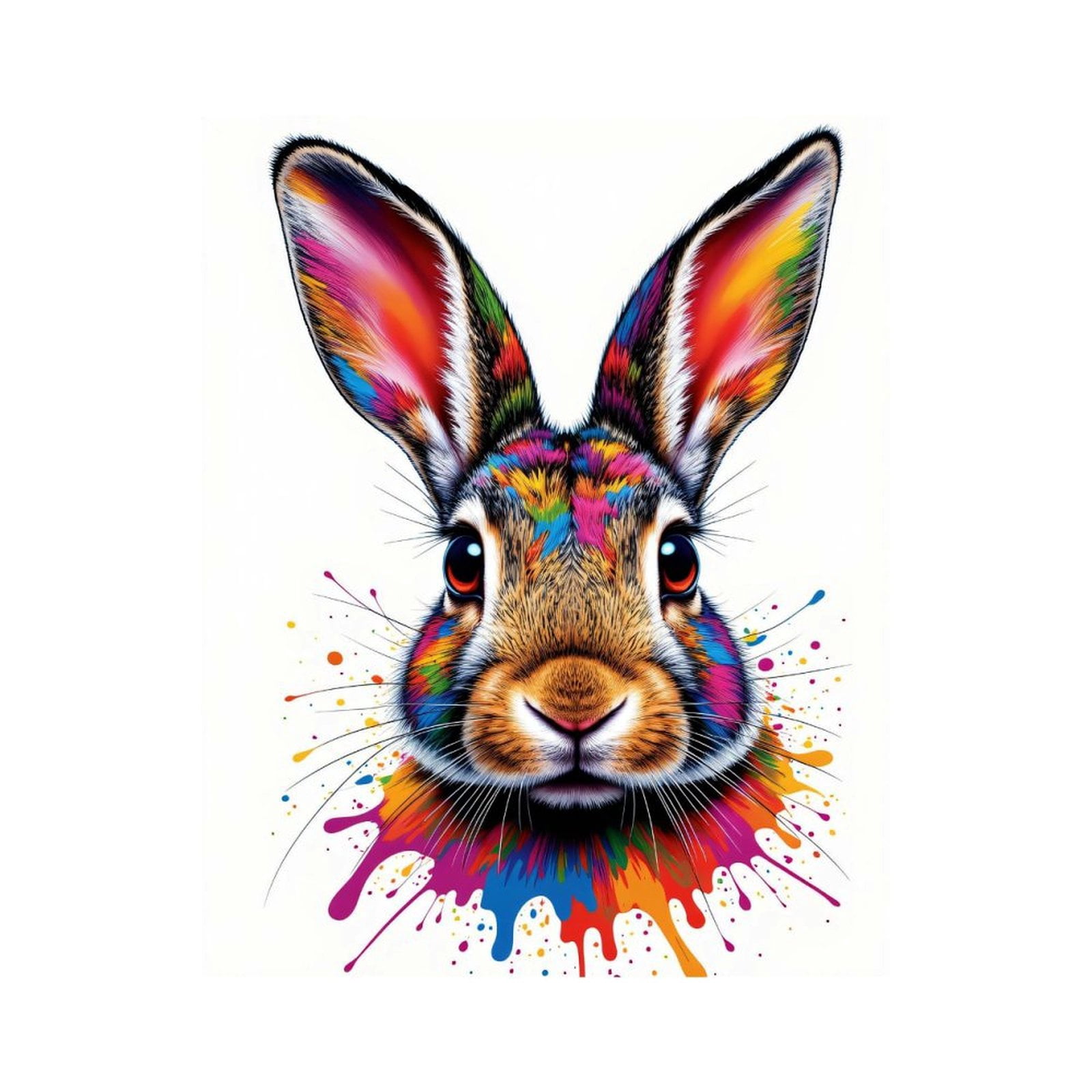 Paint By Numbers Kit for Adults Beginner - DIY Colorful Rabbit Splash ...