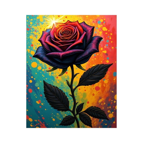 Paint By Numbers Kit for Adults Beginner - DIY Colorful Rose Explosion Art Canvas Painting Kits for Adults, Frameless Paint By Number for Adults for Home Wall Decor 16x20 Inch