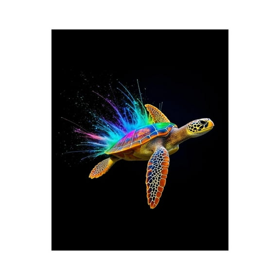 Paint By Numbers Kit for Adults Beginner - DIY Colorful Sea Turtle Splash Canvas Painting Kits for Adults, Frameless Paint By Number for Adults for Home Wall Decor 16x20 Inch