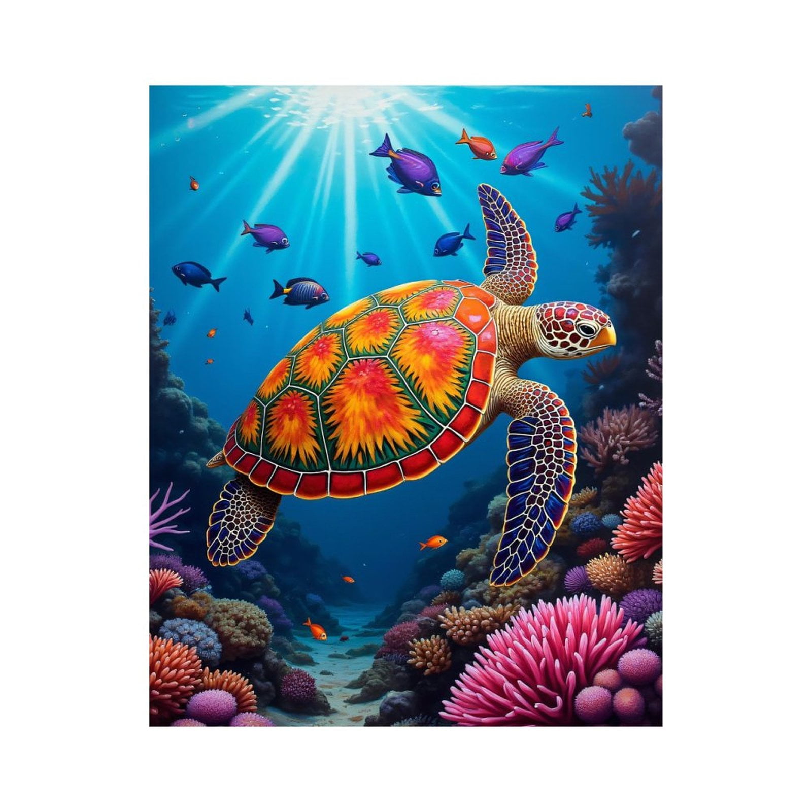 Paint By Numbers Kit for Adults Beginner - DIY Colorful Sea Turtle ...