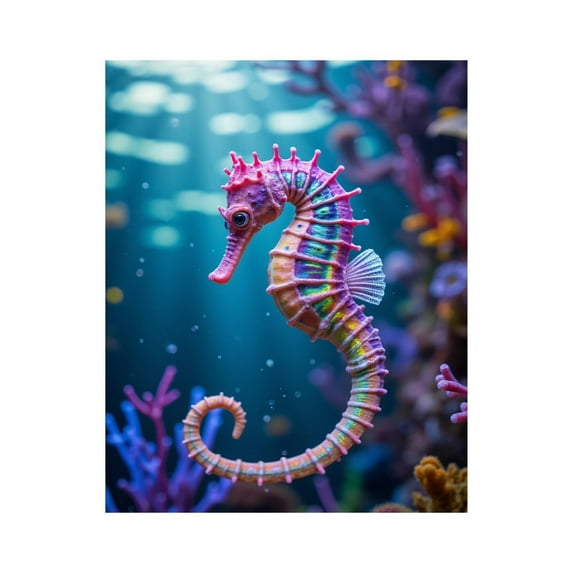 Paint By Numbers Kit for Adults Beginner - DIY Colorful Seahorse In Coral Reefs Canvas Painting Kits for Adults, Frameless Paint By Number for Adults for Home Wall Decor 16x20 Inch