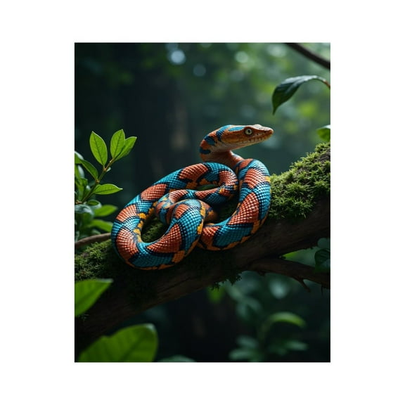 Paint By Numbers Kit for Adults Beginner - DIY Colorful Snake On Forest Branch Canvas Painting Kits for Adults, Frameless Paint By Number for Adults for Home Wall Decor 16x20 Inch