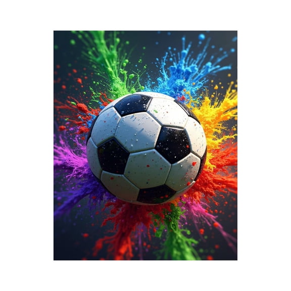 Paint By Numbers Kit for Adults Beginner - DIY Colorful Soccer Explosion Art Canvas Painting Kits for Adults, Frameless Paint By Number for Adults for Home Wall Decor 16x20 Inch