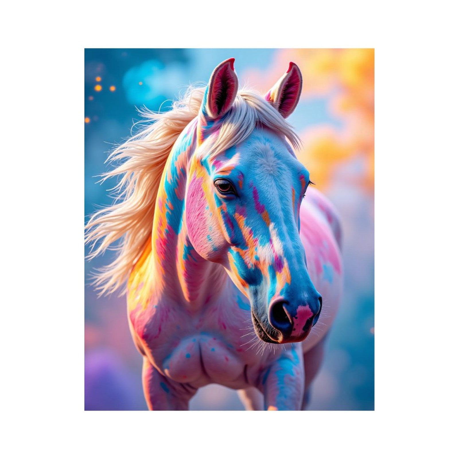 Paint By Numbers Kit for Adults Beginner - DIY Colorful Vibrant Horse Art Fantasy Canvas Painting Kits for Adults, Frameless Paint By Number for Adults for Home Wall Decor 16x20 Inch