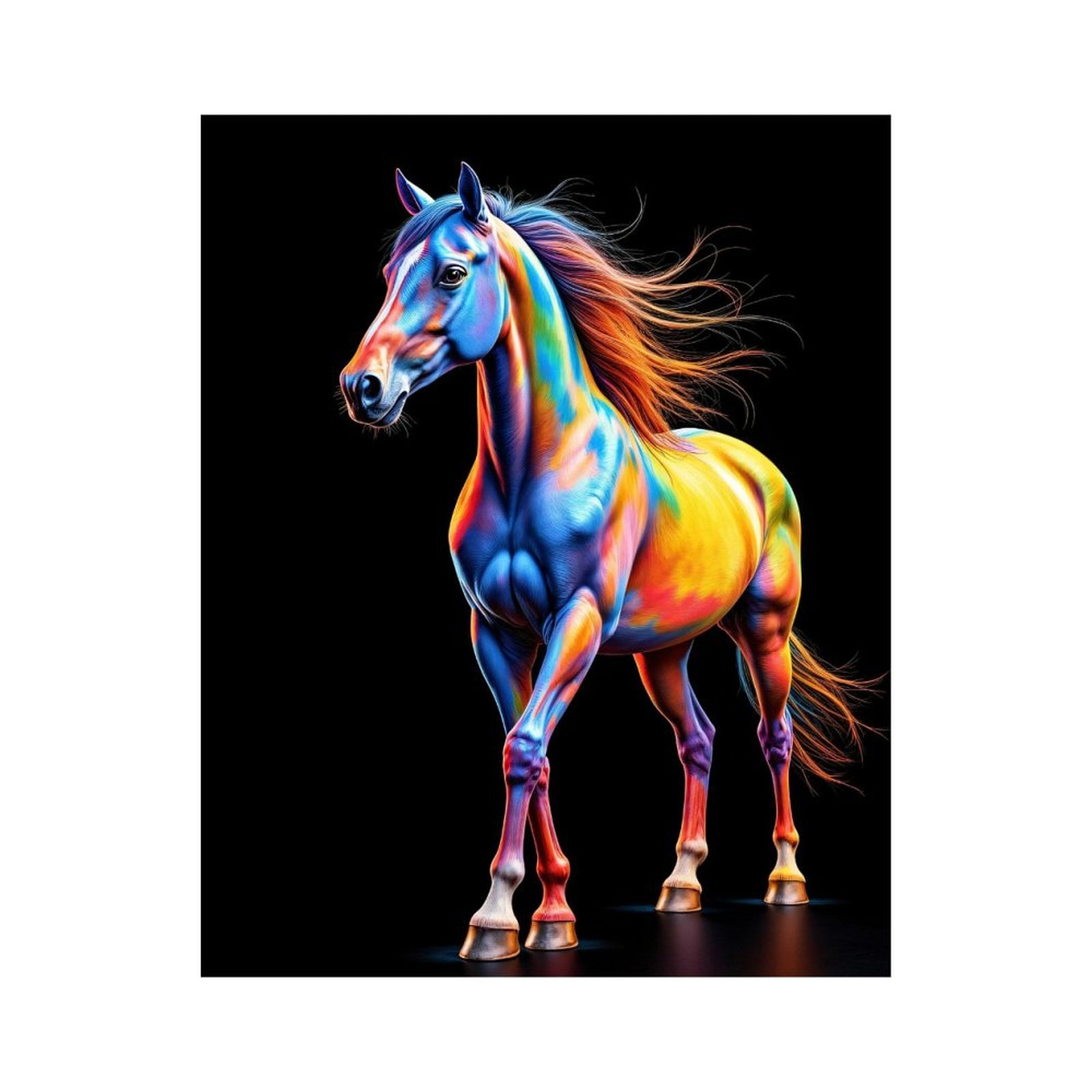 Paint By Numbers Kit for Adults Beginner - DIY Colorful Vibrant Horse Art Image Canvas Painting Kits for Adults, Frameless Paint By Number for Adults for Home Wall Decor 16x20 Inch