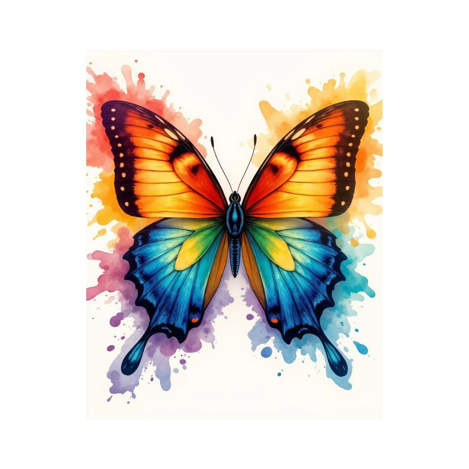 Paint By Numbers Kit for Adults Beginner - DIY Colorful Watercolor Butterfly Art Canvas Painting Kits for Adults, Frameless Paint By Number for Adults for Home Wall Decor 16x20 Inch