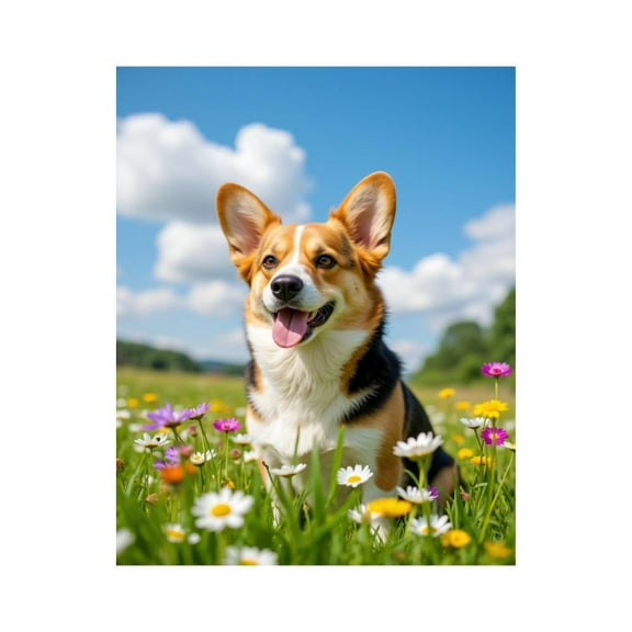 Paint By Numbers Kit for Adults Beginner - DIY Corgi Meadow Bright Day Canvas Painting Kits for Adults, Frameless Paint By Number for Adults for Home Wall Decor 16x20 Inch