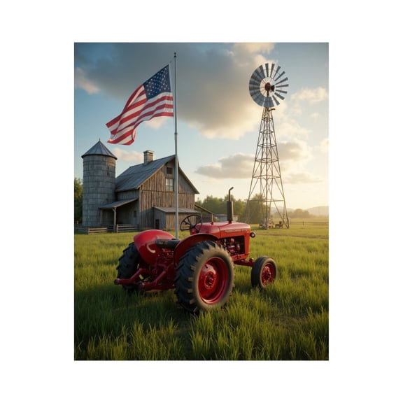Paint By Numbers Kit for Adults Beginner - DIY Country Farm Tractor Windmill Sunset Canvas Painting Kits for Adults, Frameless Paint By Number for Adults for Home Wall Decor 16x20 Inch