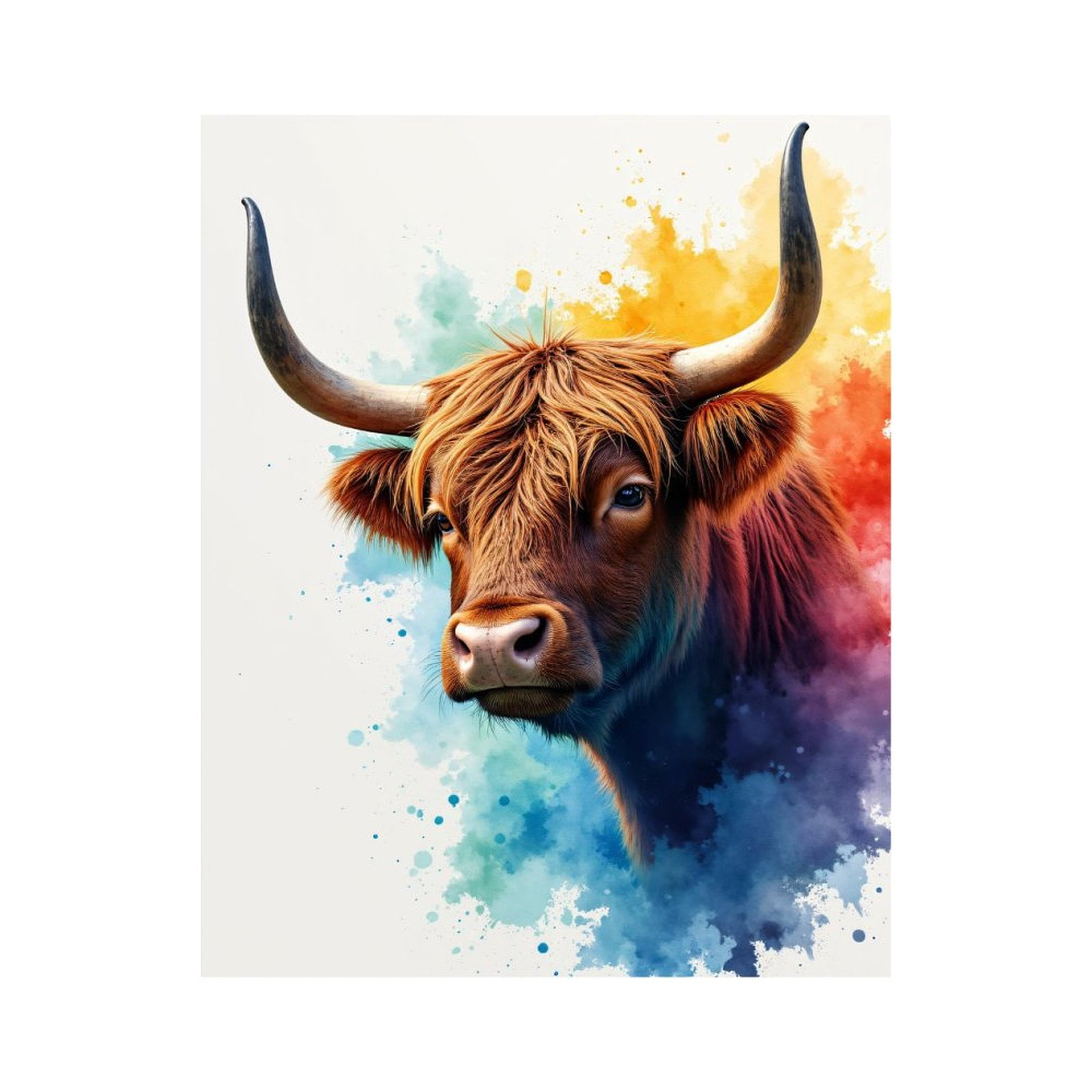 Paint By Numbers Kit for Adults Beginner - DIY Cow Colorful Art Splash Painting Canvas Painting Kits for Adults, Frameless Paint By Number for Adults for Home Wall Decor 16x20 Inch