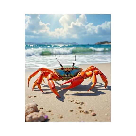 Paint By Numbers Kit for Adults Beginner - DIY Crab Beach Sunshine Waves Canvas Painting Kits for Adults, Frameless Paint By Number for Adults for Home Wall Decor 16x20 Inch