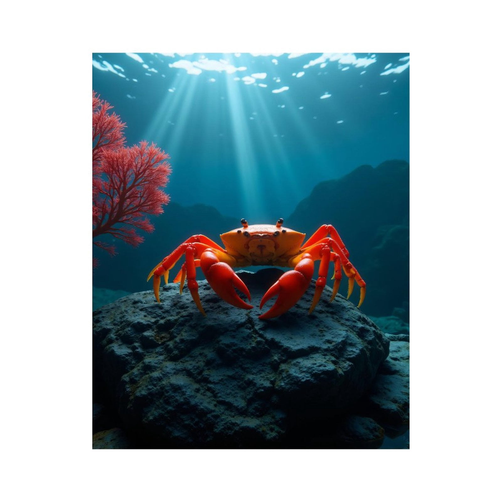 Paint By Numbers Kit for Adults Beginner - DIY Crab On Rock Ocean Scene Canvas Painting Kits for Adults, Frameless Paint By Number for Adults for Home Wall Decor 16x20 Inch
