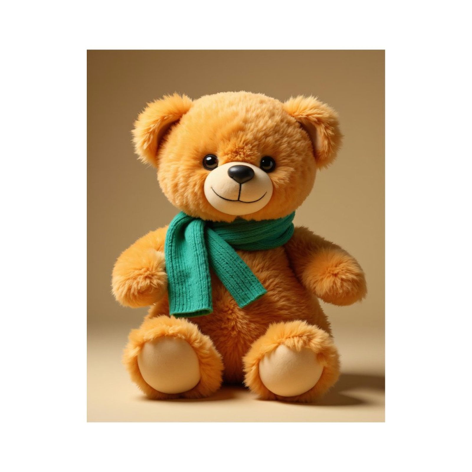 Paint By Numbers Kit for Adults Beginner - DIY Cuddly Teddy Bear Green Scarf Canvas Painting Kits for Adults, Frameless Paint By Number for Adults for Home Wall Decor 16x20 Inch