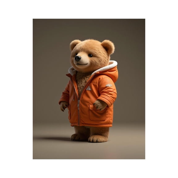 Paint By Numbers Kit for Adults Beginner - DIY Cute Bear In Orange Jacket Canvas Painting Kits for Adults, Frameless Paint By Number for Adults for Home Wall Decor 16x20 Inch