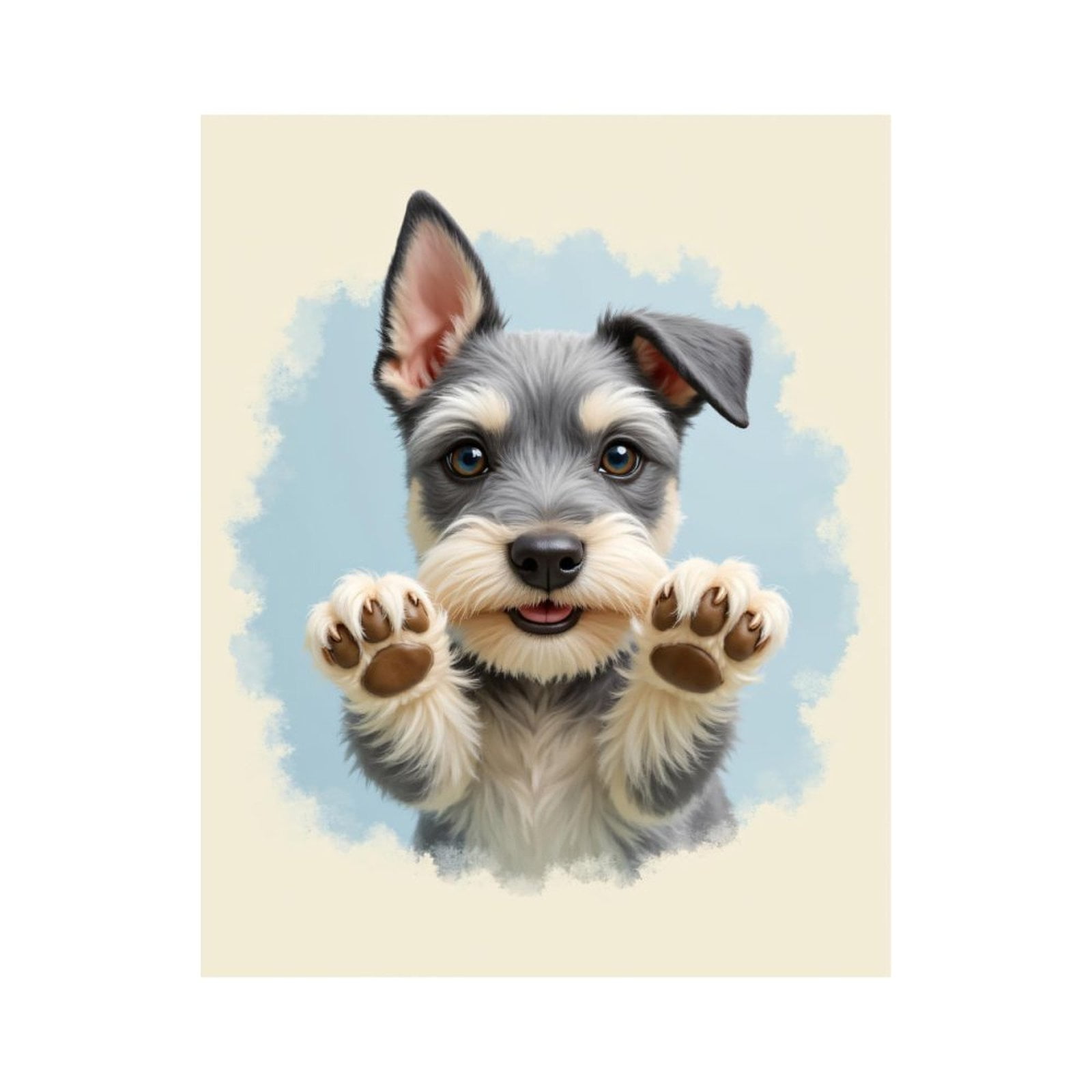Paint By Numbers Kit for Adults Beginner - DIY Cute Puppy Paws Up Art Illustration Canvas Painting Kits for Adults, Frameless Paint By Number for Adults for Home Wall Decor 16x20 Inch