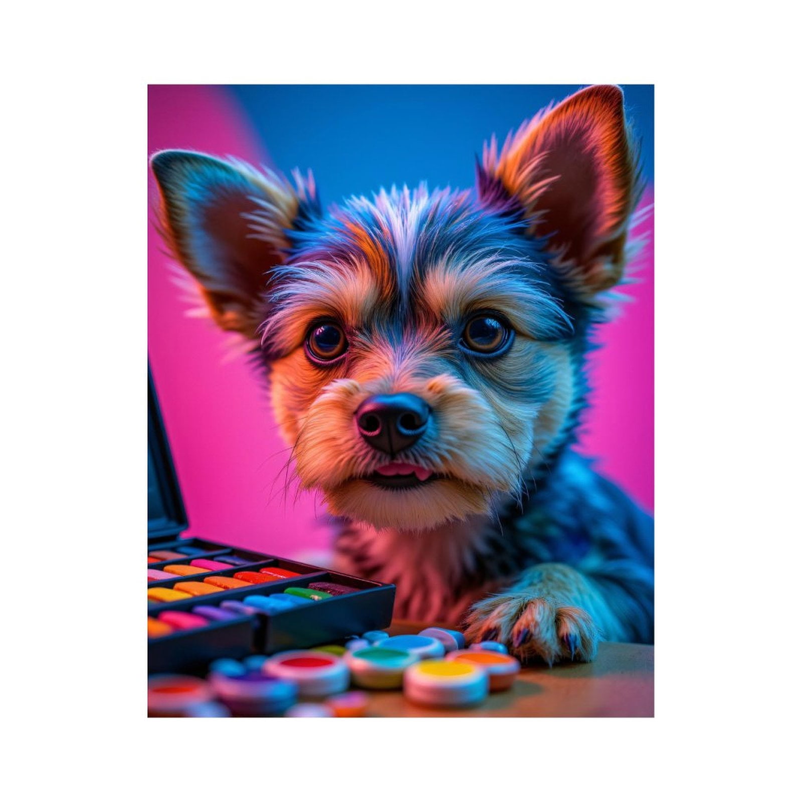 Paint By Numbers Kit for Adults Beginner - DIY Cute Puppy Vivid Colors Art Supplies Canvas Painting Kits for Adults, Frameless Paint By Number for Adults for Home Wall Decor 16x20 Inch