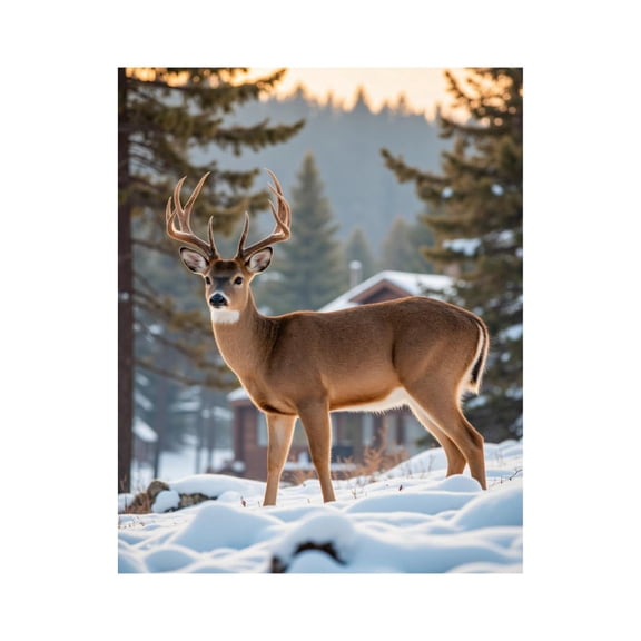 Paint By Numbers Kit for Adults Beginner - DIY Deer In Winter Woodland Scene Canvas Painting Kits for Adults, Frameless Paint By Number for Adults for Home Wall Decor 16x20 Inch