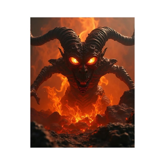 Paint By Numbers Kit for Adults Beginner - DIY Demonic Creature Flames Erupting Lava Canvas Painting Kits for Adults, Frameless Paint By Number for Adults for Home Wall Decor 16x20 Inch