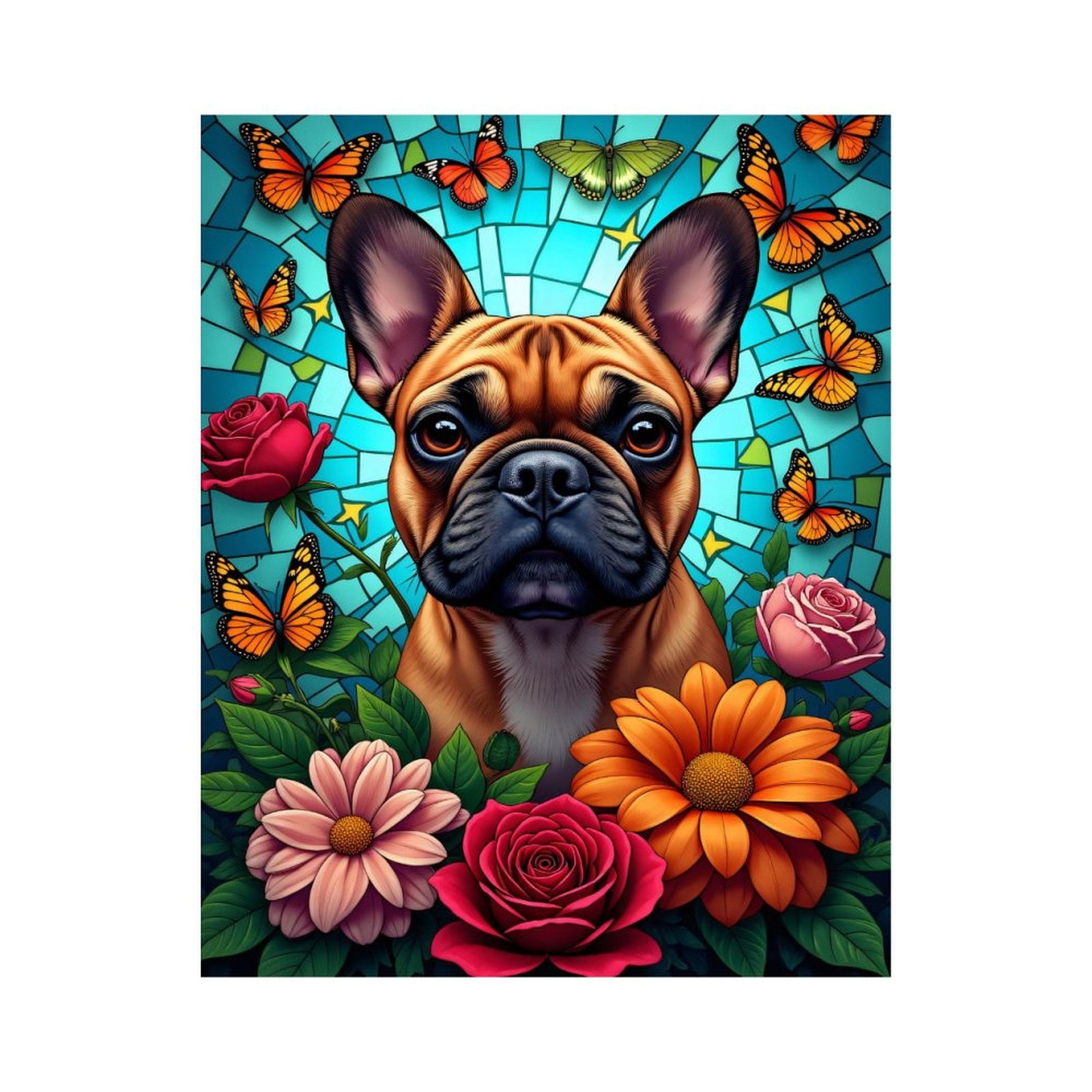 Paint By Numbers Kit for Adults Beginner - DIY Dog Butterflies Flowers Art Canvas Painting Kits for Adults, Frameless Paint By Number for Adults for Home Wall Decor 16x20 Inch