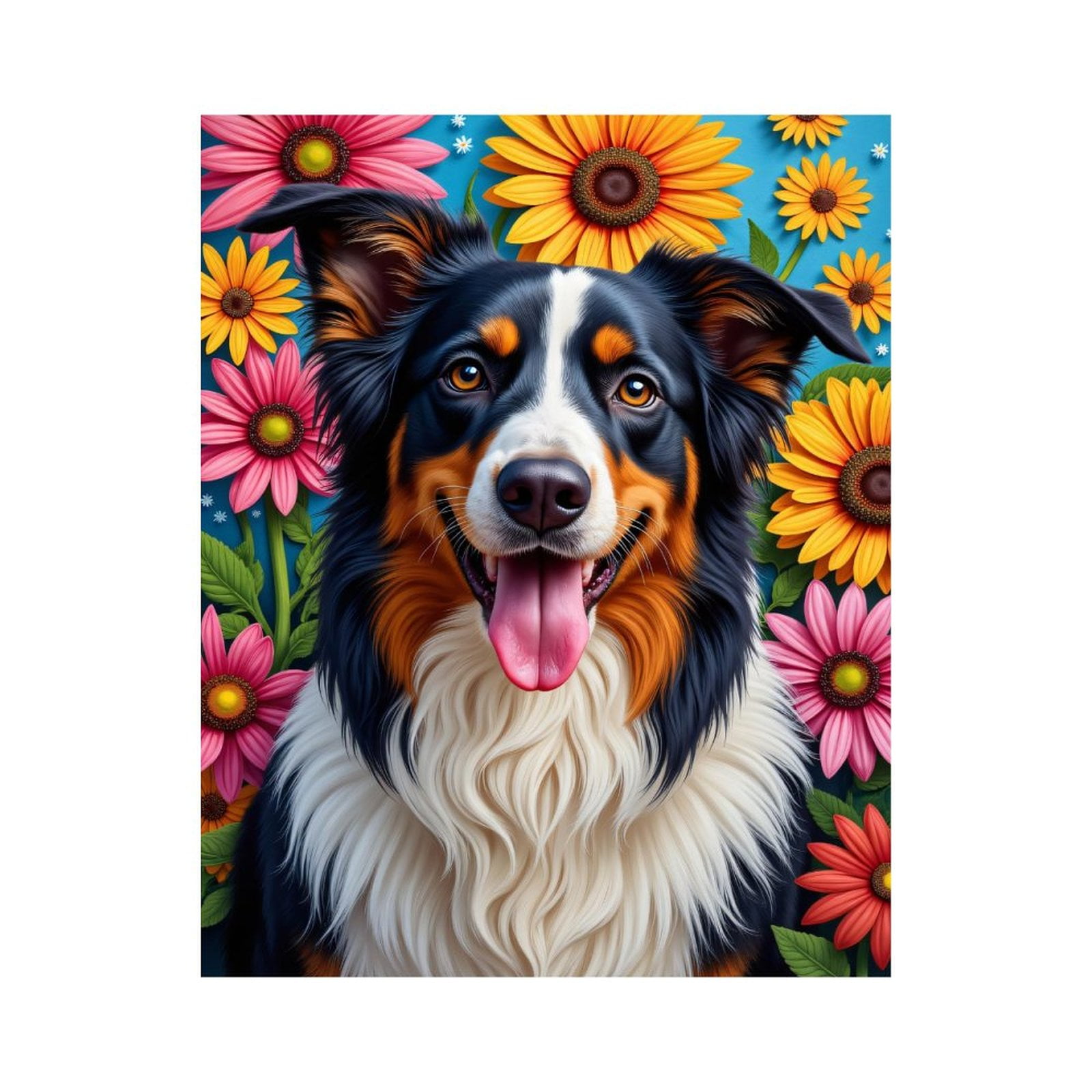 Paint By Numbers Kit for Adults Beginner - DIY Dog Flowers Bright Colors Art Canvas Painting Kits for Adults, Frameless Paint By Number for Adults for Home Wall Decor 16x20 Inch