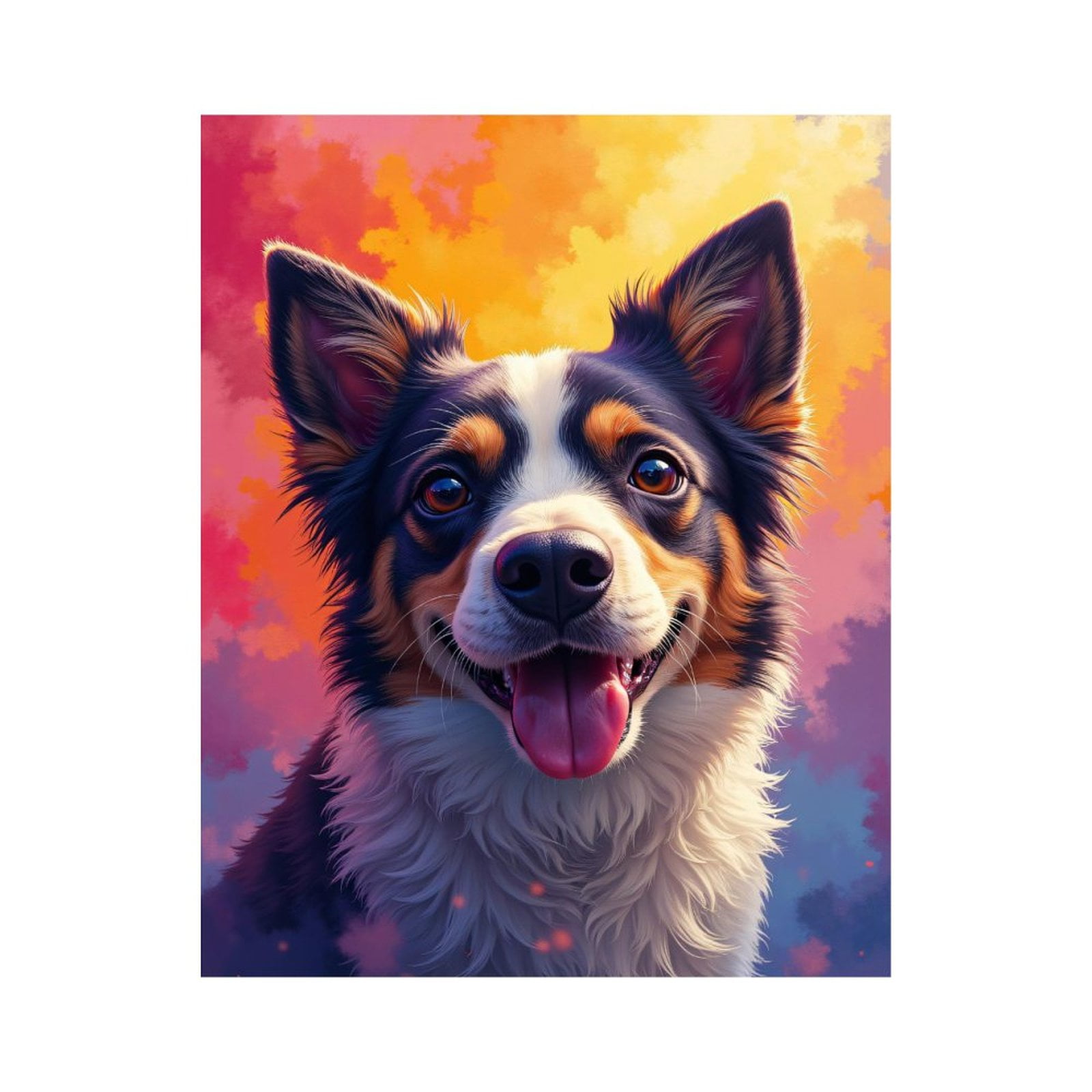 Paint By Numbers Kit for Adults Beginner - DIY Dog Joyful Vibrant Sky Art Canvas Painting Kits for Adults, Frameless Paint By Number for Adults for Home Wall Decor 16x20 Inch