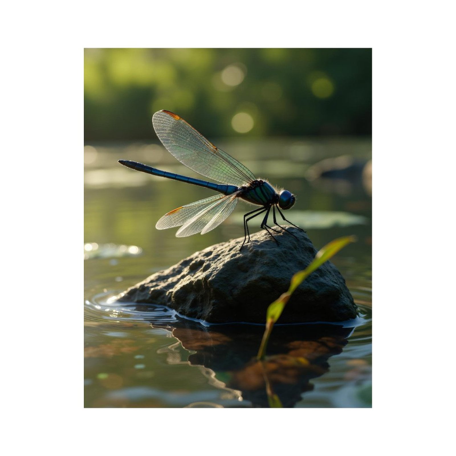 Paint By Numbers Kit for Adults Beginner - DIY Dragonfly Resting On Rock Canvas Painting Kits for Adults, Frameless Paint By Number for Adults for Home Wall Decor 16x20 Inch