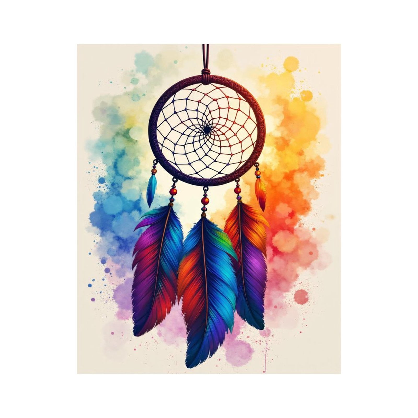 Paint By Numbers Kit for Adults Beginner - DIY Dreamcatcher Rainbow Feathers Art Canvas Painting Kits for Adults, Frameless Paint By Number for Adults for Home Wall Decor 16x20 Inch