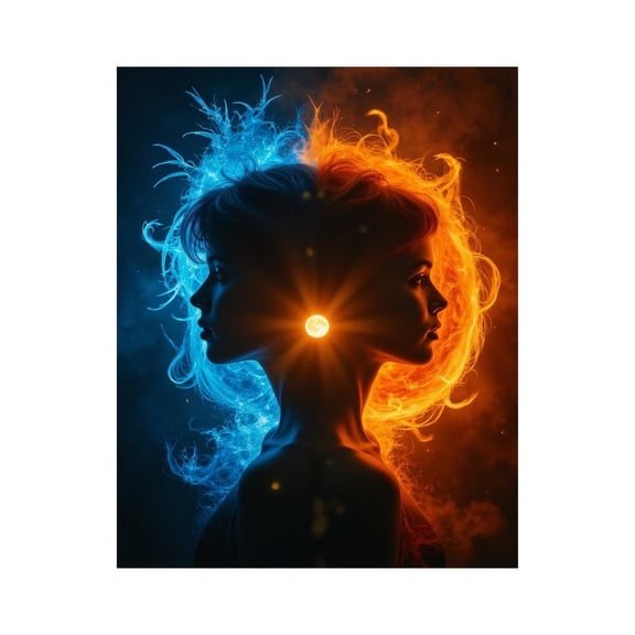 Paint By Numbers Kit for Adults Beginner - DIY Dual Elemental Energy Balance Canvas Painting Kits for Adults, Frameless Paint By Number for Adults for Home Wall Decor 16x20 Inch