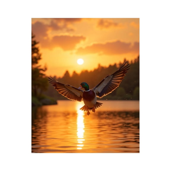 Paint By Numbers Kit for Adults Beginner - DIY Duck Sunset Over Lake Flight Canvas Painting Kits for Adults, Frameless Paint By Number for Adults for Home Wall Decor 16x20 Inch