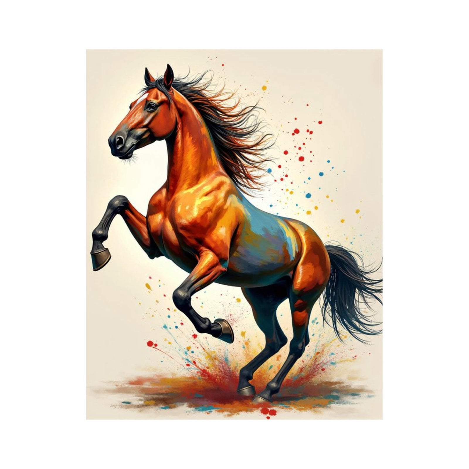 Paint By Numbers Kit for Adults Beginner - DIY Dynamic Splatter Horse Art Canvas Painting Kits for Adults, Frameless Paint By Number for Adults for Home Wall Decor 16x20 Inch