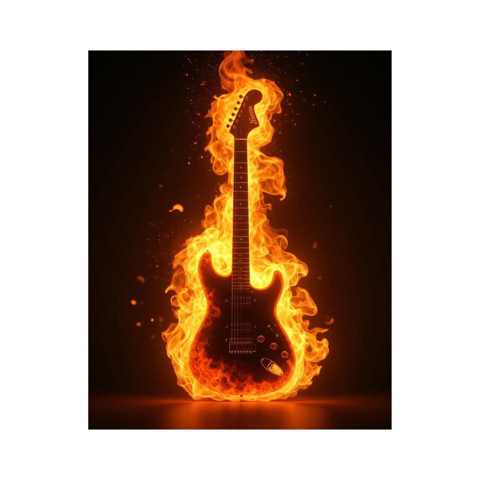 Paint By Numbers Kit for Adults Beginner - DIY Electric Guitar Flames Art Canvas Painting Kits for Adults, Frameless Paint By Number for Adults for Home Wall Decor 16x20 Inch